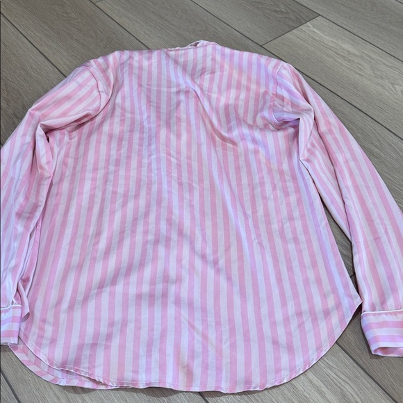 Y2K Classic Victorias Secret Pink & White Satin Pajama Set Sz S Loungewear - Picture 7 of 13